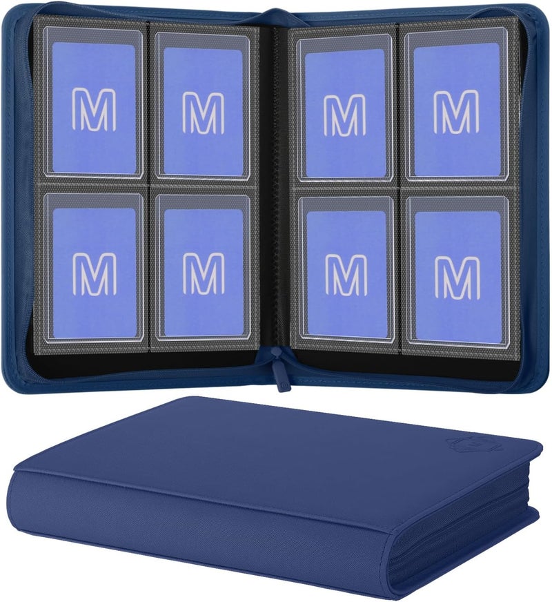 MOSLA Toploader Binder,4-Pocket Side Load Trading Card Album, Holds 128 Cards with Double-Sided Pockets for MTG, Sports Cards, Top Loader Storage - Image 1
